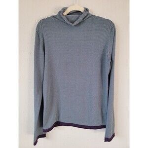 Title Nine Striped Turtleneck Women's Golf Size M Blue Purple Activewear Top